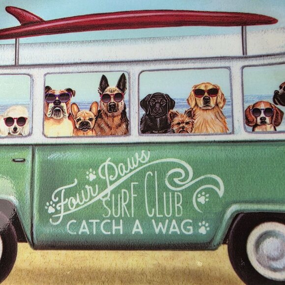 Melamine plate Beach Dogs surf beach summer Durable Lightweight anthropomorphic - Picture 2 of 5